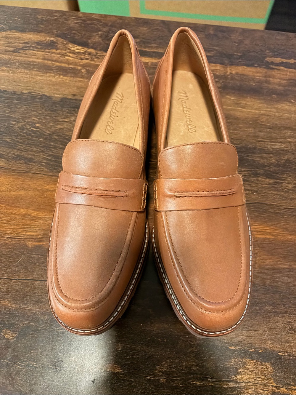 NWOT Madewell Corinne Lugsole Penny Loafers Dried Maple Leather 8.5 - Picture 5 of 8